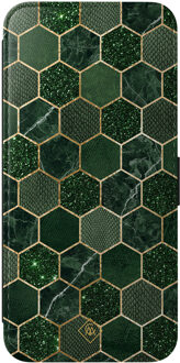 Casimoda Samsung Galaxy A57 flipcase - Green cubes Groen