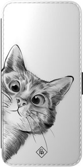 Casimoda Samsung Galaxy A57 flipcase - Kat kiekeboe Wit