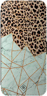 Casimoda Samsung Galaxy A57 flipcase - Luipaard marmer mint Multi