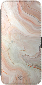 Casimoda Samsung Galaxy A57 flipcase - Marmer waves Bruin/beige