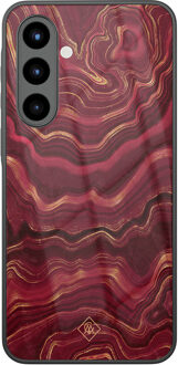 Casimoda Samsung Galaxy A57 glazen hardcase - Agate rood