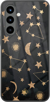 Casimoda Samsung Galaxy A57 glazen hardcase - Counting the stars Zwart, Goudkleurig