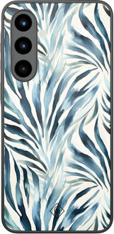 Casimoda Samsung Galaxy A57 glazen hardcase - Japandi waves Blauw