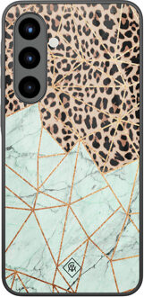 Casimoda Samsung Galaxy A57 glazen hardcase - Luipaard marmer mint