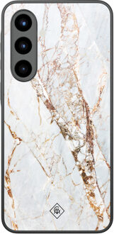 Casimoda Samsung Galaxy A57 glazen hardcase - Marmer goud Goudkleurig