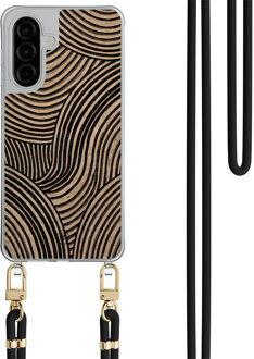 Casimoda Samsung Galaxy A57 hoesje met zwart koord - Ebony waves