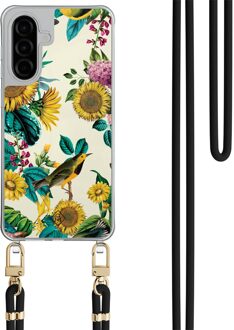 Casimoda Samsung Galaxy A57 hoesje met zwart koord - Sunflowers Multi