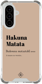 Casimoda Samsung Galaxy A57 shockproof hoesje - Hakuna matata Bruin/beige