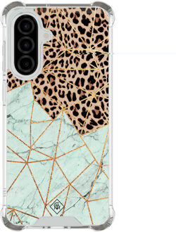 Casimoda Samsung Galaxy A57 shockproof hoesje - Luipaard marmer mint Multi