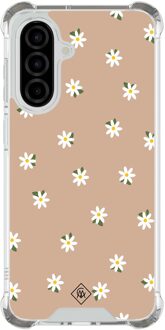 Casimoda Samsung Galaxy A57 shockproof hoesje - Sweet daisies Bruin/beige