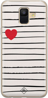 Casimoda Samsung Galaxy A6 2018 siliconen hoesje - Heart queen Bruin/beige
