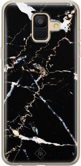 Casimoda Samsung Galaxy A6 2018 siliconen hoesje - Marmer zwart