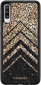 Casimoda Samsung Galaxy A70 hoesje - Chevron luipaard Bruin/beige
