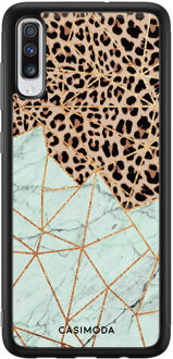 Casimoda Samsung Galaxy A70 hoesje - Luipaard marmer mint