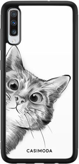 Casimoda Samsung Galaxy A70 hoesje - Peekaboo Zwart, Wit