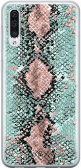 Casimoda Samsung Galaxy A70 siliconen hoesje - Snake pastel Mint