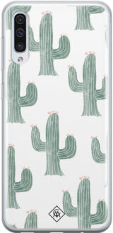 Casimoda Samsung Galaxy A70 siliconen telefoonhoesje - Cactus print Groen
