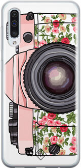 Casimoda Samsung Galaxy A70 siliconen telefoonhoesje - Hippie camera Roze