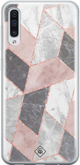 Casimoda Samsung Galaxy A70 siliconen telefoonhoesje - Stone grid Roze