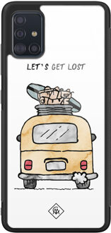 Casimoda Samsung Galaxy A71 glazen hardcase - Let's get lost Wit