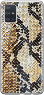 Casimoda Samsung Galaxy A71 siliconen hoesje - Golden snake Goudkleurig