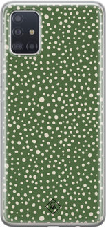 Casimoda Samsung Galaxy A71 siliconen hoesje - Green dots Groen