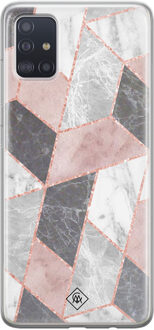 Casimoda Samsung Galaxy A71 siliconen hoesje - Stone grid Roze
