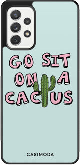 Casimoda Samsung Galaxy A72 hoesje - Go sit on a cactus Blauw
