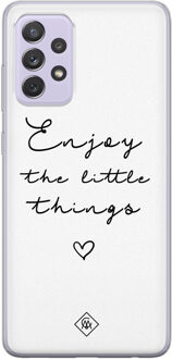Casimoda Samsung Galaxy A72 siliconen hoesje - Enjoy life Zwart, Wit