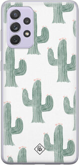 Casimoda Samsung Galaxy A72 siliconen telefoonhoesje - Cactus print Groen