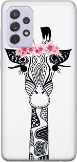 Casimoda Samsung Galaxy A72 siliconen telefoonhoesje - Giraffe Zwart, Wit