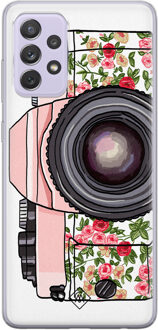 Casimoda Samsung Galaxy A72 siliconen telefoonhoesje - Hippie camera Roze