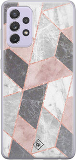 Casimoda Samsung Galaxy A72 siliconen telefoonhoesje - Stone grid Roze