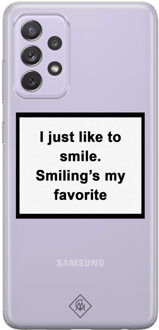 Casimoda Samsung Galaxy A72 transparant hoesje - Always smiling Wit
