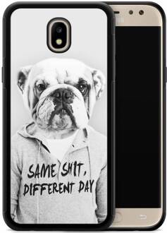 Casimoda Samsung Galaxy J3 2017 hoesje - Bulldog Grijs/zilverkleurig