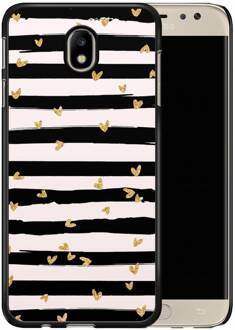Casimoda Samsung Galaxy J3 2017 hoesje - Hart streepjes Zwart