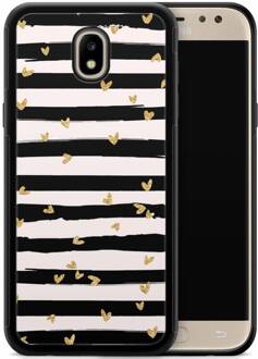 Casimoda Samsung Galaxy J3 2017 hoesje - Hart streepjes Zwart