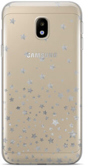 Casimoda Samsung Galaxy J5 2017 siliconen hoesje - Falling stars Grijs/zilverkleurig, Transparant