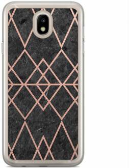 Casimoda Samsung Galaxy J7 2017 siliconen hoesje - Abstract rose gold Zwart, Rosekleurig
