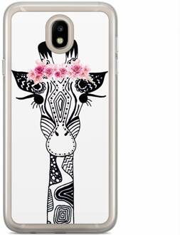 Casimoda Samsung Galaxy J7 2017 siliconen hoesje - Giraffe Zwart, Wit