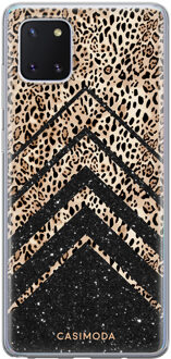 Casimoda Samsung Galaxy Note 10 Lite siliconen hoesje - Chevron luipaard Grijs/zilverkleurig