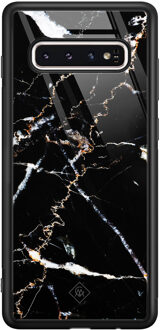 Casimoda Samsung Galaxy S10 glazen hardcase - Marmer zwart