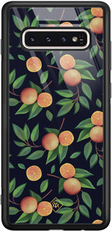 Casimoda Samsung Galaxy S10 glazen hardcase - Orange lemonade Multi