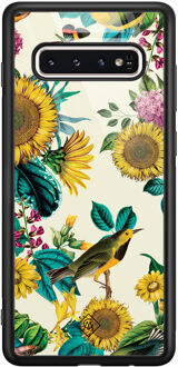 Casimoda Samsung Galaxy S10 glazen hardcase - Sunflowers Geel