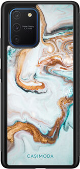 Casimoda Samsung Galaxy S10 Lite hoesje - Marmer blauw goud Blauw, Goudkleurig