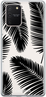 Casimoda Samsung Galaxy S10 Lite siliconen telefoonhoesje - Palm leaves silhouette Zwart