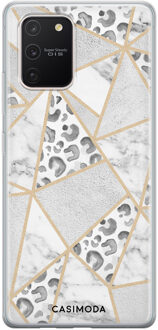 Casimoda Samsung Galaxy S10 Lite siliconen telefoonhoesje - Stone & leopard print Bruin/beige