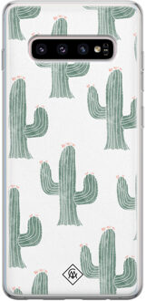 Casimoda Samsung Galaxy S10 siliconen telefoonhoesje - Cactus print Groen