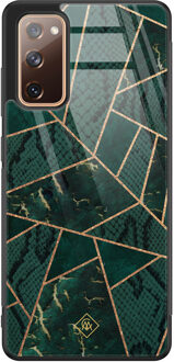 Casimoda Samsung Galaxy S20 FE glazen hardcase - Abstract groen