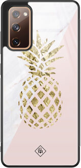 Casimoda Samsung Galaxy S20 FE glazen hardcase - Ananas Roze